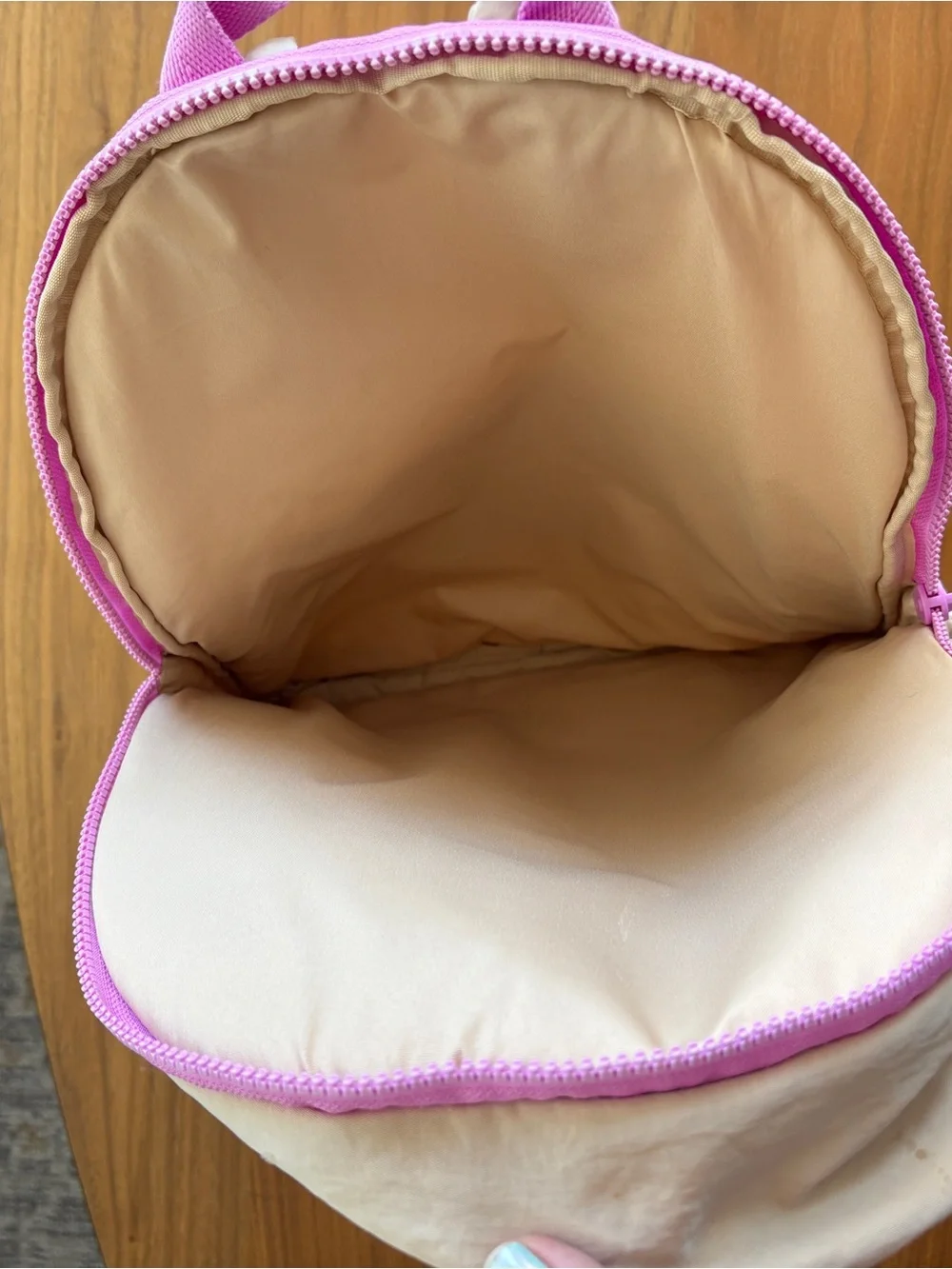 BEIS Kids Backpack in Cream, Pink & Orange with Lime Accents